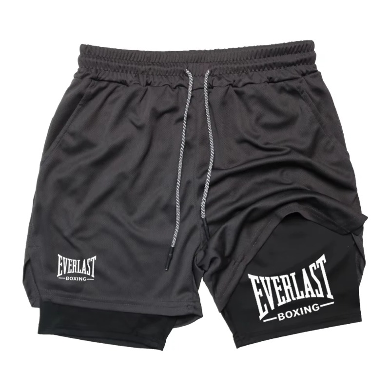 Compression Shorts Athletes - กางเกงออกกำลังกายผู้ชายแบบมัลติฟังก์ชั่น ผ้ารัดกล้ามเนื้อ 2 ชั้น แห้งเร็ว สำหรับวิ่ง