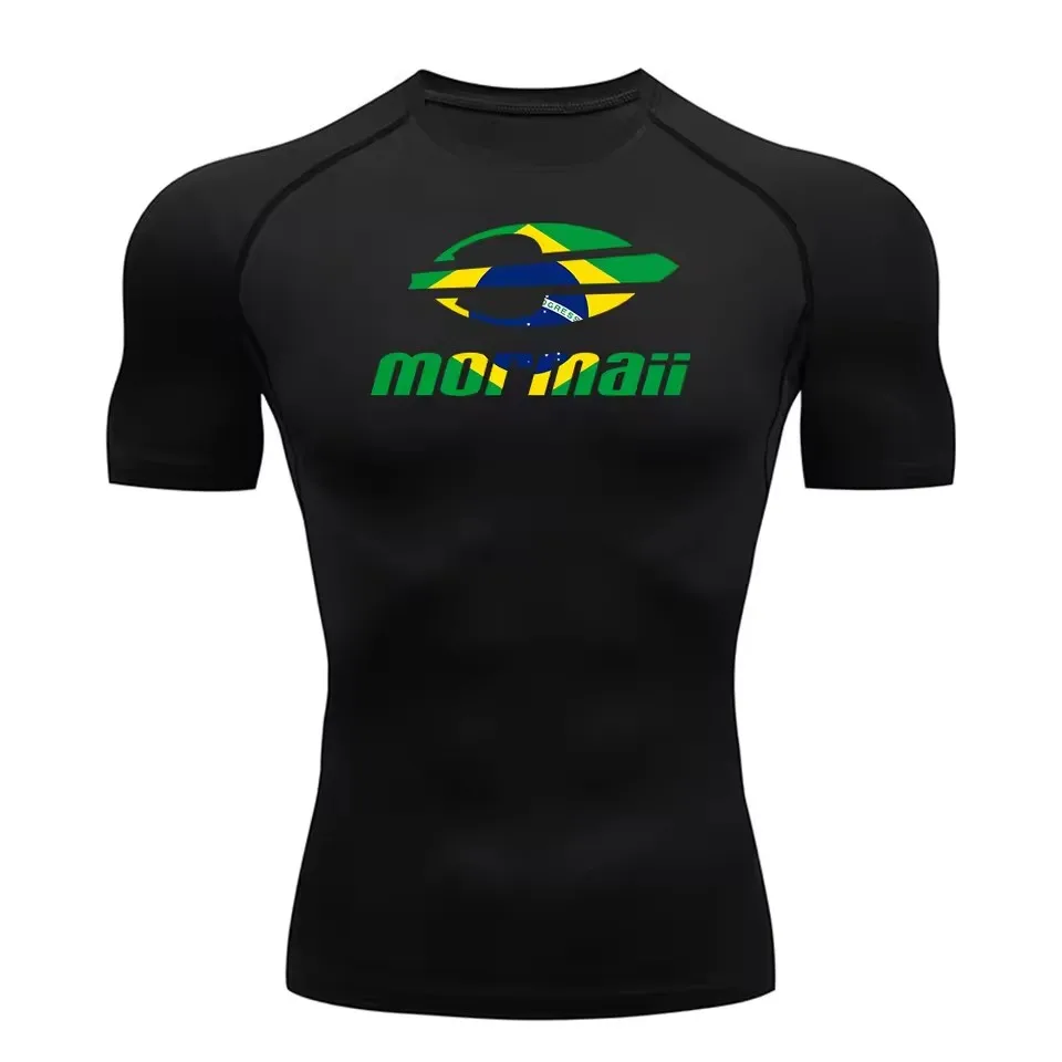 T Shirt Tight Fit - เสื้อรัดรูปสำหรับผู้ชาย สำหรับเล่นเซิร์ฟ ดำน้ำ ว่ายน้ำ แขนสั้น ป้องกันรังสียูวี