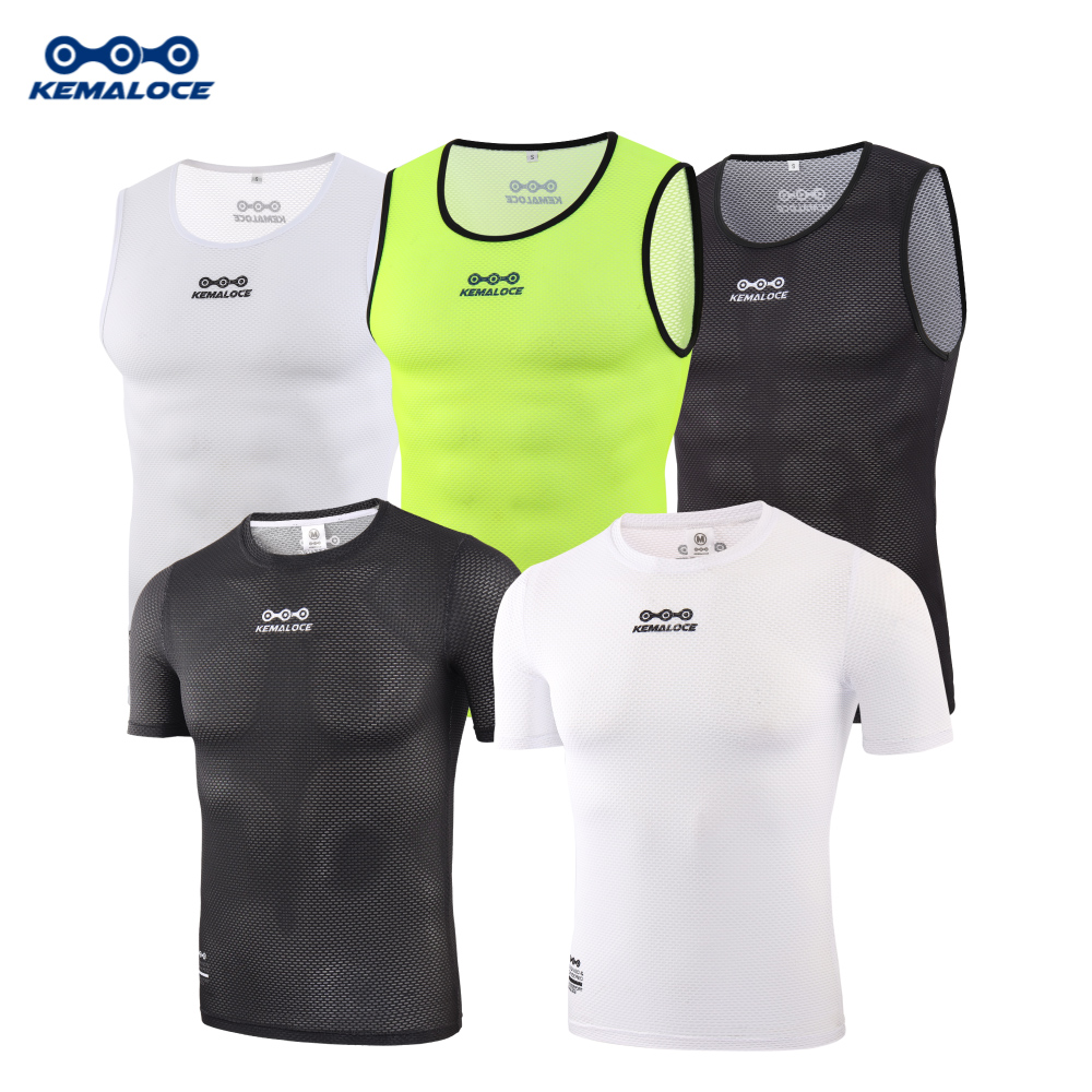 Sleeveless Undershirt - Kemaloce เสื้อชั้นในขี่จักรยานแบบสั้นสำหรับผู้ชายชั้นฐานแขนกุดสีเหลืองและสีดำเสื้อกล้ามเสื้อกล้ามรอบแห้งเร็วเสื้อกั๊ก