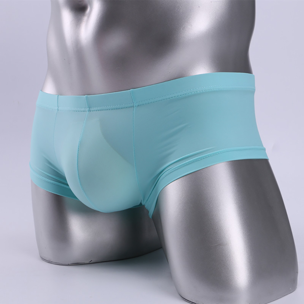Pouch Boxer Pouch - กางเกงบ็อกเซอร์ชายแบบใหม่ เอวต่ำ เนื้อผ้าตาข่าย ระบายอากาศได้ดี พร้อมกระเป๋ารองรับ ยืดหยุ่น