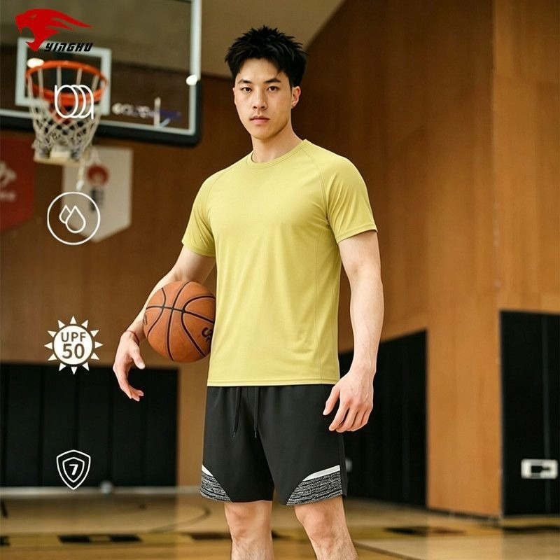 Compression Shorts Athletes - ชุดออกกำลังกาย เสื้อยืดคอกลมทรงสลิมฟิต กางเกงขาสั้นรัดรูป ระบายความชื้น ยืดหยุ่น สวมใส่สบาย