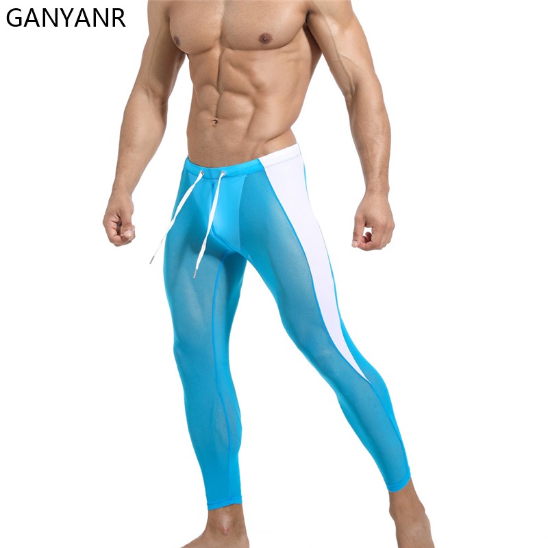Compression Long Pant - GANYANRวิ่งTightsผู้ชายการบีบอัดกางเกงกีฬาLeggingsฟิตเนสออกกำลังกายบาสเกตบอลโยคะTrackยาวDry Fit Funkyเซ็กซี่เซ็กซี่