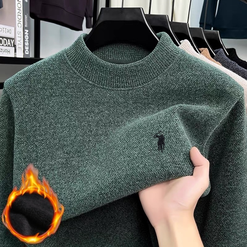 Thermal Long John - เสื้อสเวตเตอร์ถักนิตติ้งผู้ชายแบรนด์ Paul รุ่นคลาสสิก ปักลายสวยงาม สวมใส่สบาย ผ้ากำมะหยี่อุ่น