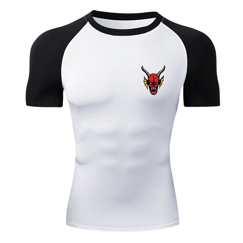 Base Layer Top - เสื้อยืดแขนสั้นผู้ชายลายกราฟิก เสื้อกีฬาแห้งเร็วสำหรับฤดูร้อน เสื้อยืดออกกำลังกาย เสื้อซับในสำหรับวิ่งและออกกำลังกายในยิม