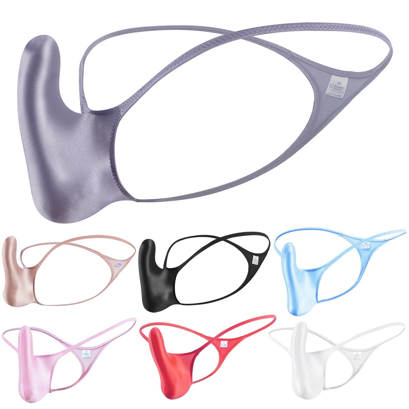 Jockstrap Athletic - YAULAANG เซ็กซี่ชาย GLOSS ชุดชั้นในเกย์มัน G-Strings ทองเงาต่ําเอวความยืดหยุ่นสูงชุดชั้นในบุรุษ