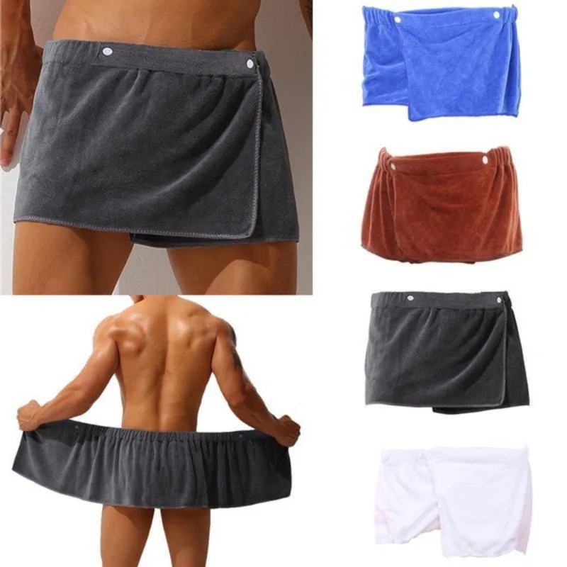 Bamboo Fiber Trunk - ผ้าเช็ดตัวชาย ผ้าขนหนูซับน้ำ กระโปรงชายหาดเซ็กซี่ ป้องกันแสงทะลุ กระโปรงอาบน้ำชาย สามารถสวมใส่เป็นผ้าขนหนู