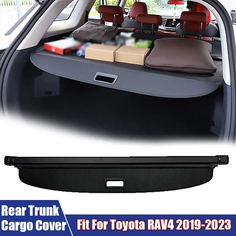 Bamboo Fiber Trunk - ด้านหลังCargo Coverคาร์บอนไฟเบอร์ด้านหลังPartition Board Retractable Cover FitสําหรับToyota