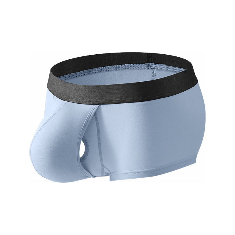 Bamboo Fiber Trunk - กางเกงบ็อกเซอร์ชายใยไผ่ ระบายอากาศได้ดี มีช่องแยกสำหรับอวัยวะเพศชาย เปิดด้านหน้า มีช่องสองช่อง ช่วยเสริมสร้างความโดดเด่น