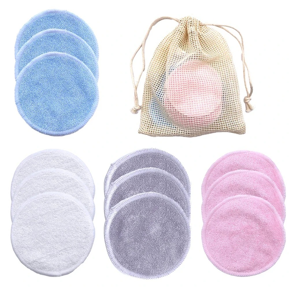 Bamboo Fiber Trunk - 10PC แต่งหน้า Remover Pads ล้างทําความสะอาดได้รอบไม้ไผ่ Make