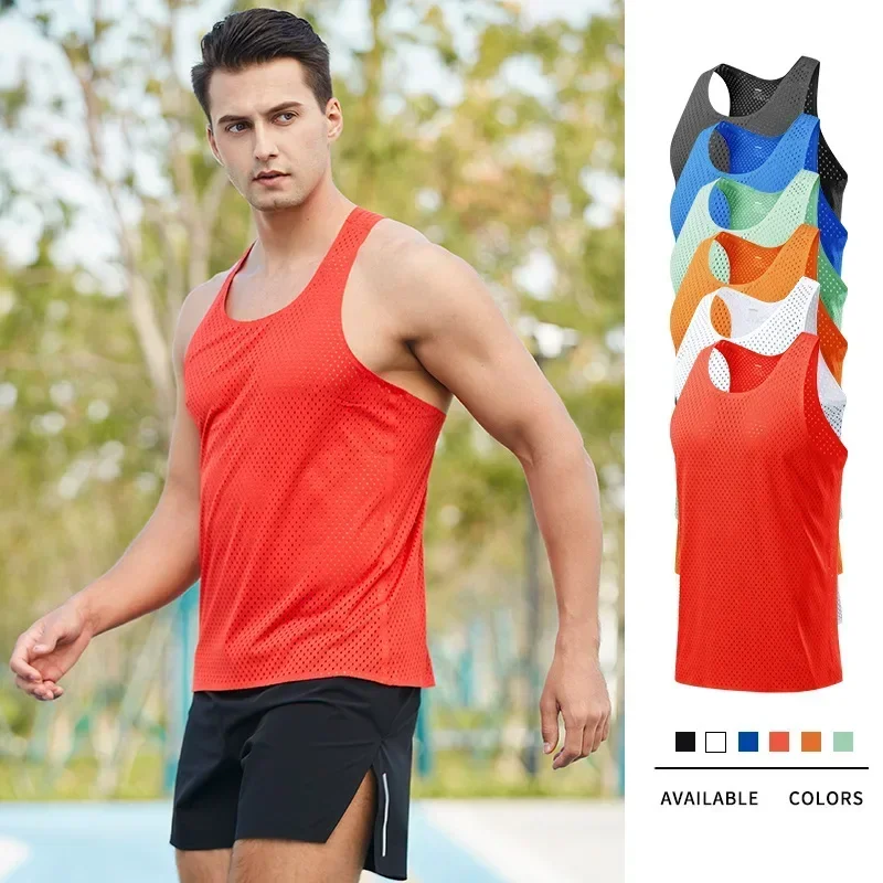 Sleeveless Undershirt - ผู้ชายวิ่ง Tank Top เสื้อกล้ามตาข่าย Tank Top