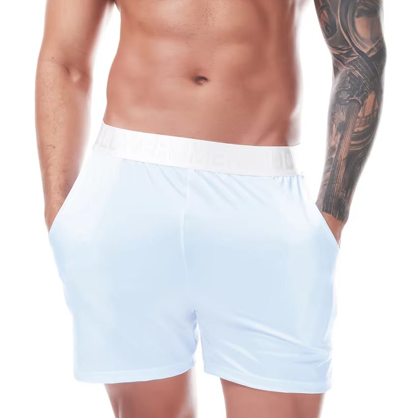 Pouch Boxer Pouch - กางเกงบ็อกเซอร์ชาย ผ้าซาตินเนื้อนุ่ม ระบายอากาศได้ดี มีกระเป๋าใส่ของ แบบสปอร์ต