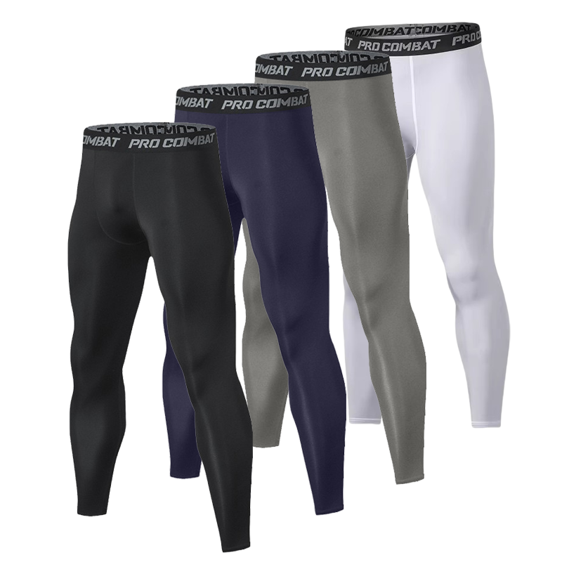 Compression Long Pant - 1 ชิ้นผู้ชายกางเกงรัดรูปสีทึบ - ระบายอากาศแห้งเร็ว, กางเกงรัดรูปกีฬาความยืดหยุ่นสูง, เหมาะสําหรับยิม,