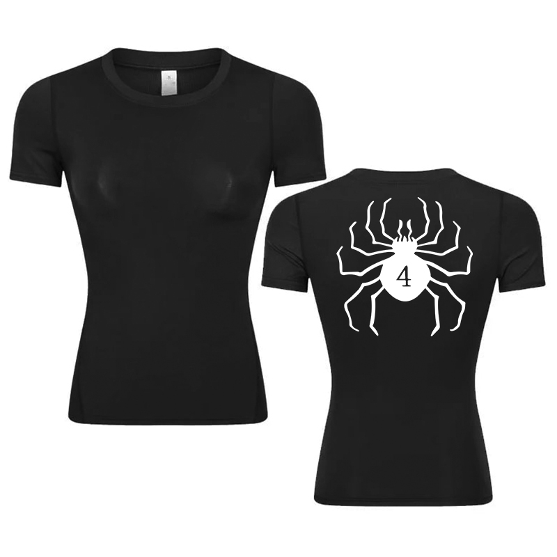 Base Layer Top - เสื้อรัดรูปพิมพ์ลายกราฟิกสำหรับผู้หญิงฤดูร้อนเสื้อกีฬาแขนสั้นเสื้อเชิ๊ตเสื้อยืดแห้งเร็วสำหรับออกกำลังกายในยิม
