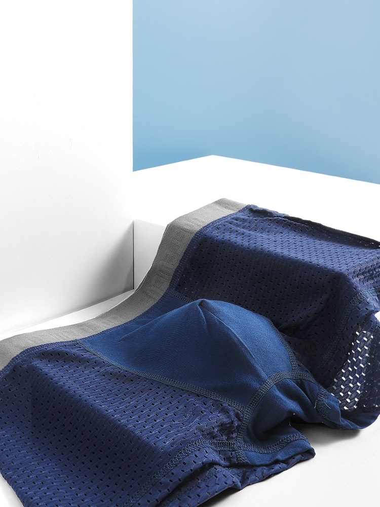 Mesh Sport Boxer - ชุดชั้นในชาย นักมวยชาย กีฬาตาข่ายน้ําแข็ง กางเกงบ็อกเซอร์ฤดูร้อนระบายอากาศ กางเกงขาสั้นเยาวชน หัว