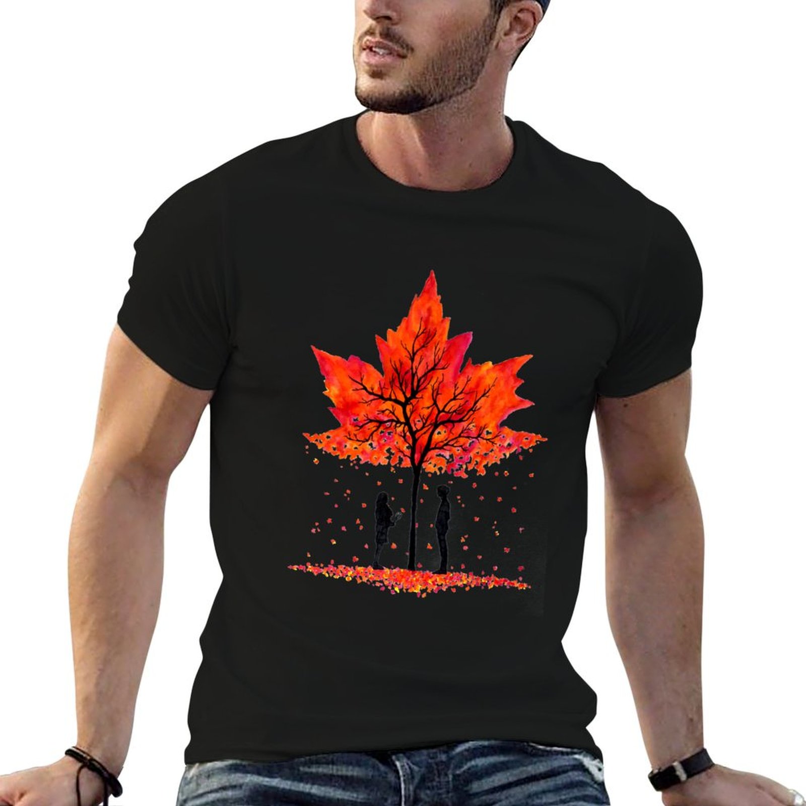 Undershirt Crew Neck - เสื้อยืด Love under the Maple Tree