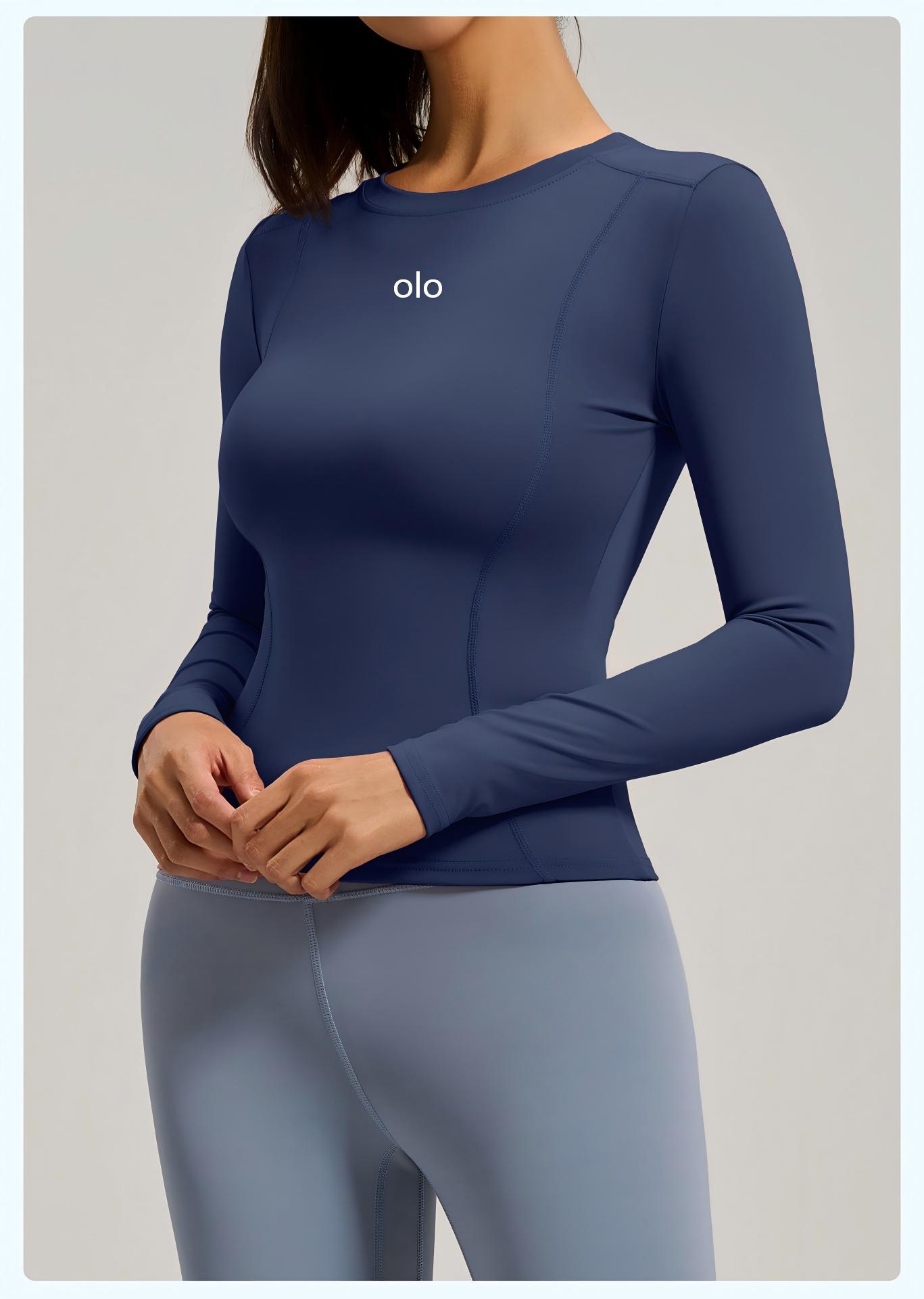 เสื้อโยคะแขนยาวรัดรูปคอกลมสำหร - T Shirt Tight Fit บทวิจารณ์และราคา