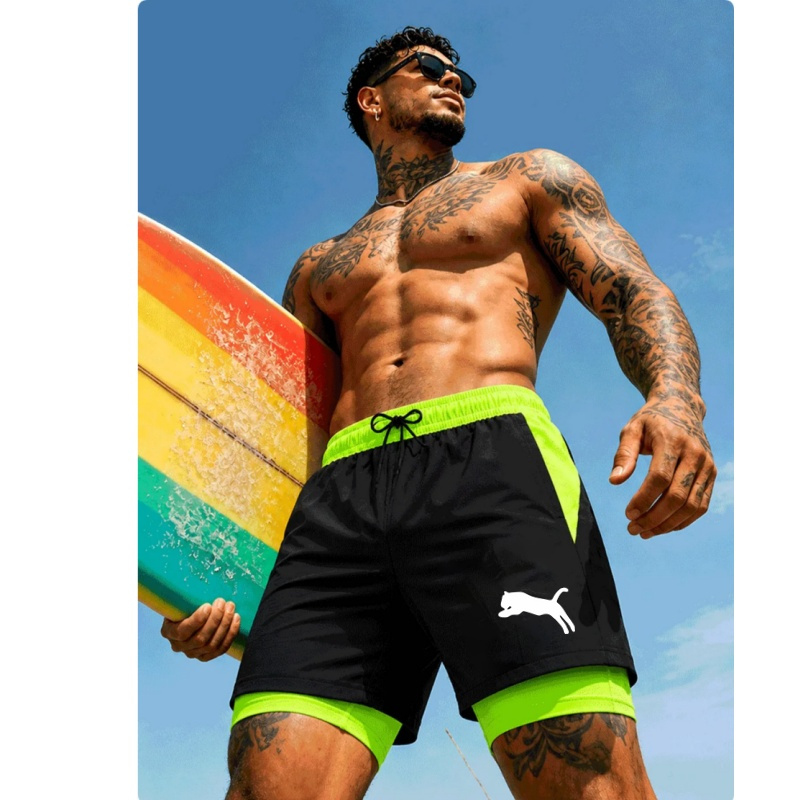 กางเกงว่ายน้ำชายพิมพ์ลายเสือชี - Compression Shorts Athletes บทวิจารณ์และราคา