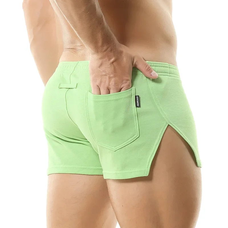 กางเกงขาสั้นผู้ชายผ้าฝ้ายสีทึบ - Trunk Breathable Men บทวิจารณ์และราคา