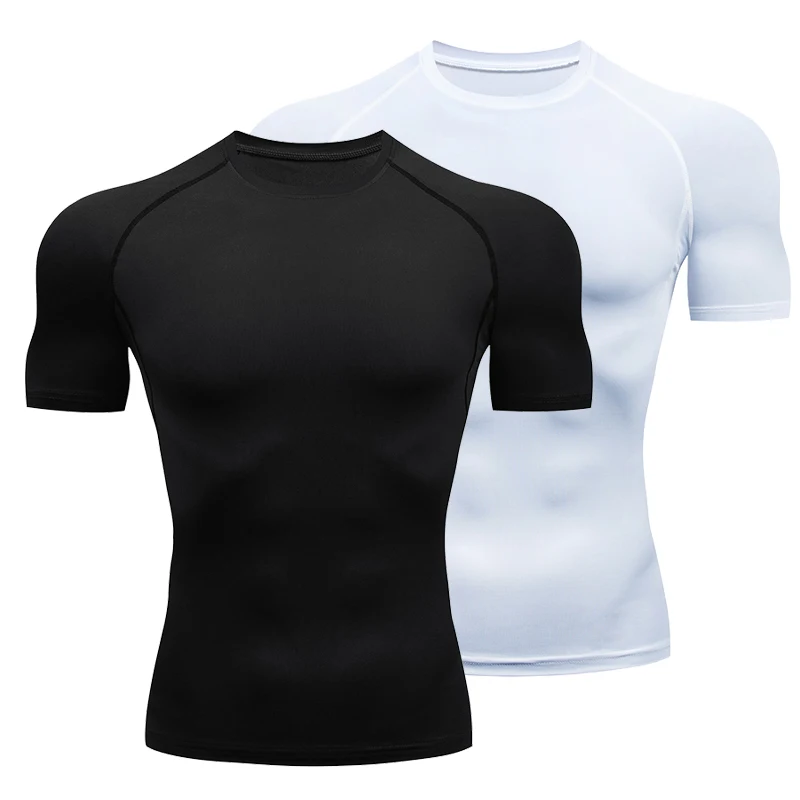 Mens กีฬาสำหรับฟิตเนสเสื้อยืดเ - T Shirt Tight Fit บทวิจารณ์และราคา
