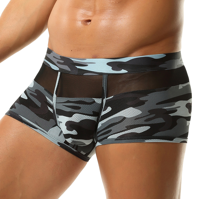กางเกงบ็อกเซอร์ลายพรางผู้ชาย ผ - Mesh Sport Boxer บทวิจารณ์และราคา