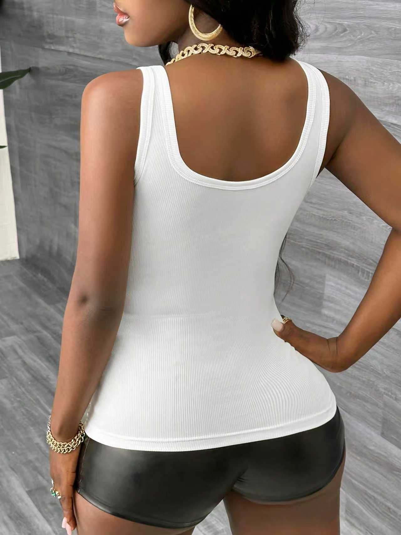 ชุดเสื้อกล้ามรัดรูปคอวีแบบ 3 ช - Tank Top Ribbed บทวิจารณ์และราคา