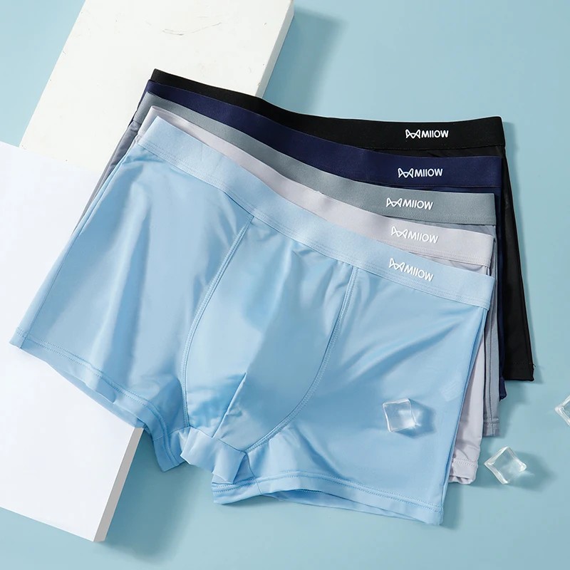 MiiOW 3 ชิ้นฤดูร้อนบางผ้าไหมน้ - Boxer Shorts Modal บทวิจารณ์และราคา