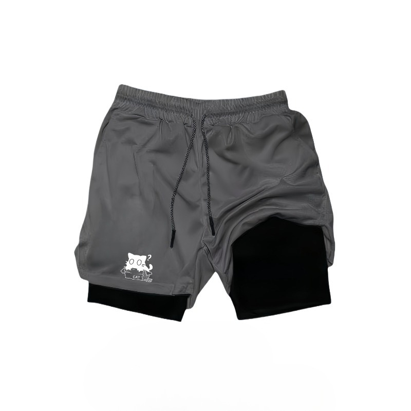 กางเกงกีฬาสองชั้น 2-in-1 แห้งเ - Compression Shorts Athletes บทวิจารณ์และราคา