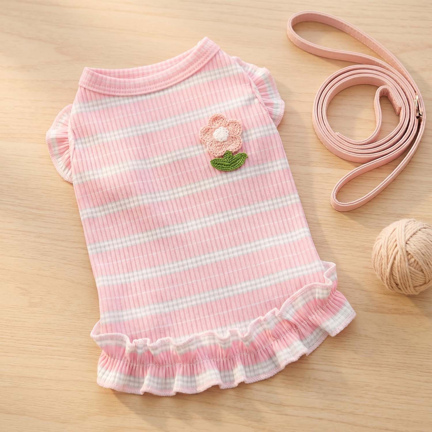 เสื้อกล้ามสุนัขลายทางน่ารัก 1  - Tank Top Ribbed บทวิจารณ์และราคา