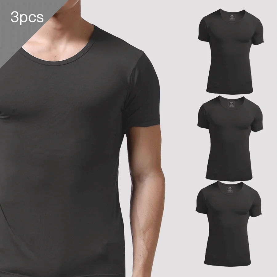 เสื้อยืดแขนสั้นฤดูร้อนสำหรับผู - Undershirt Crew Neck บทวิจารณ์และราคา
