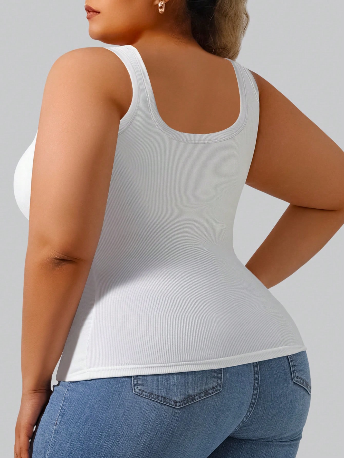 เสื้อกล้ามผู้หญิงไซส์ใหญ่ ทรงเ - Tank Top Ribbed บทวิจารณ์และราคา