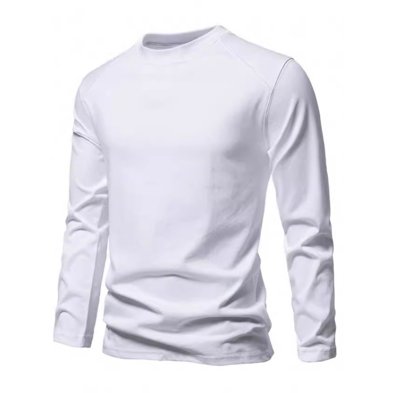 เสื้อยืดแขนยาวผู้ชายสไตล์อเมริ - Undershirt Crew Neck บทวิจารณ์และราคา