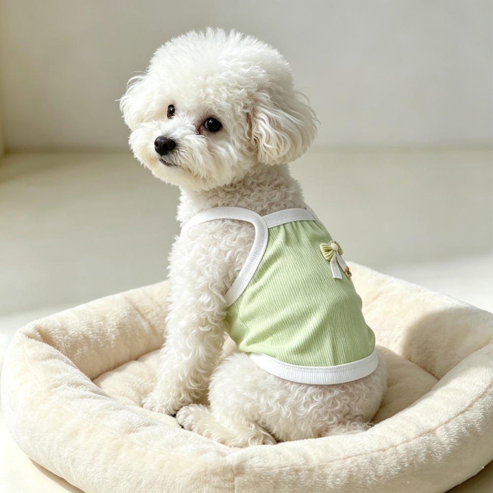 เสื้อกั๊กสัตว์เลี้ยงสีเขียวอ่อ - Tank Top Ribbed บทวิจารณ์และราคา