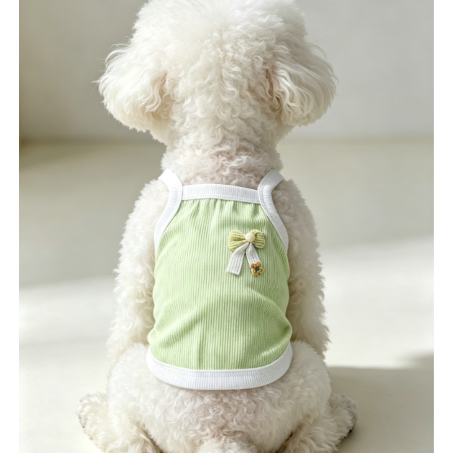 เสื้อกั๊กสัตว์เลี้ยงสีเขียวอ่อ - Tank Top Ribbed บทวิจารณ์และราคา