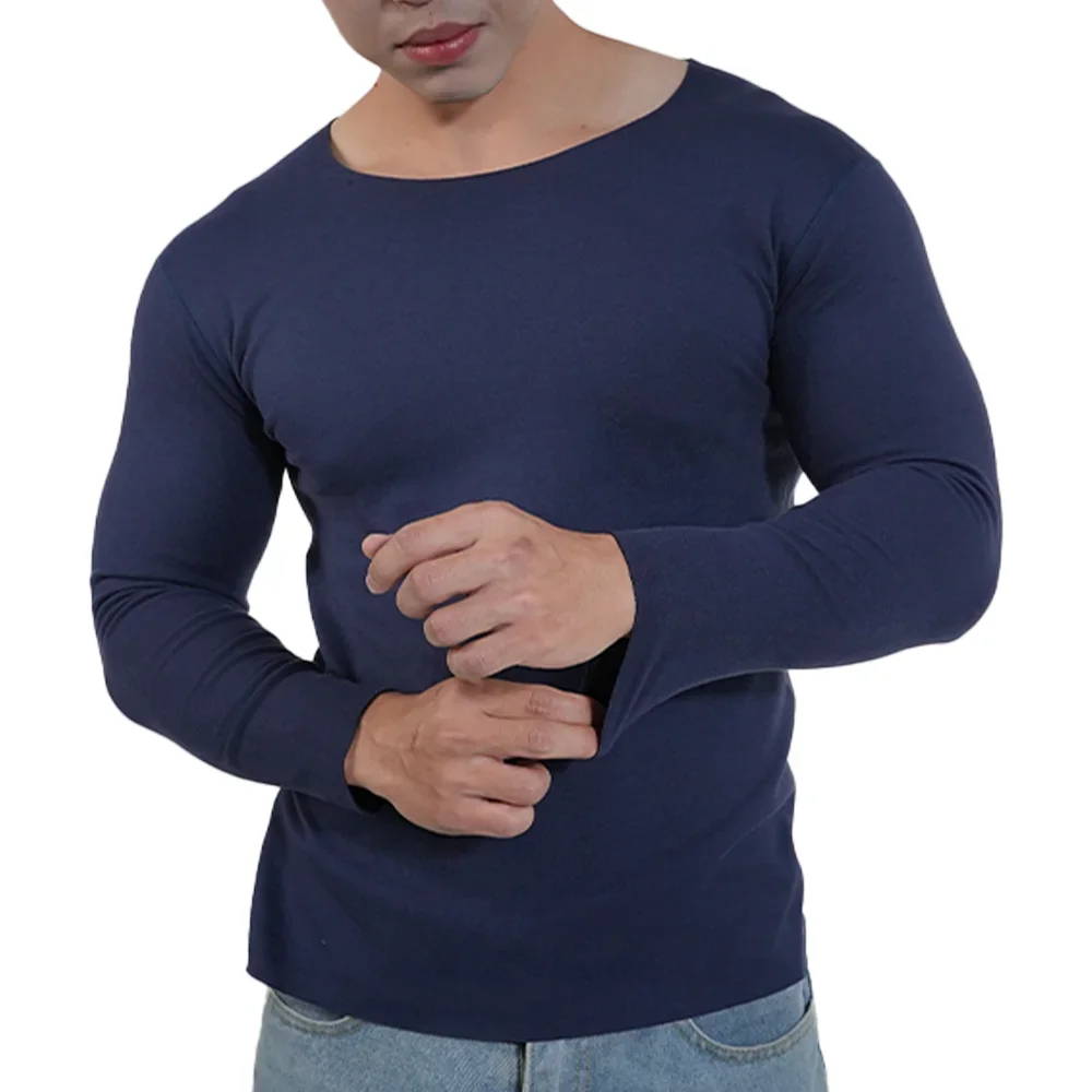 เสื้อชั้นในชายแบบกันหนาว แขนยา - Undershirt Crew Neck บทวิจารณ์และราคา