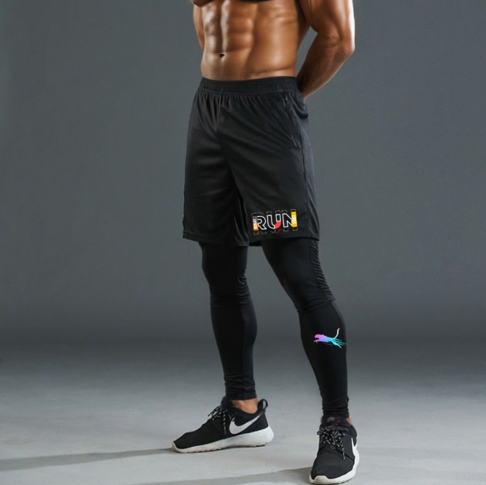 ชุดวิ่งออกกำลังกายผู้ชาย 2 ชิ้ - Compression Shorts Athletes บทวิจารณ์และราคา