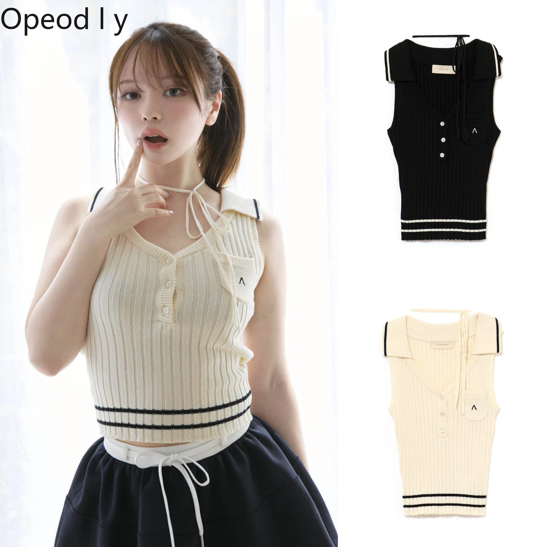 เสื้อกั๊กถักไหมพรมคอวีแบบญี่ปุ - Suspender Tank Top บทวิจารณ์และราคา