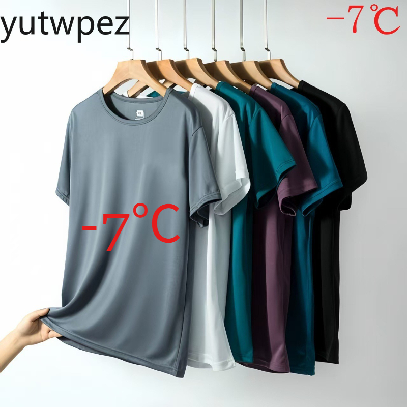 เสื้อยืดผู้ชายผ้าไอซ์ซิลค์สำหร - T Shirt Tight Fit บทวิจารณ์และราคา