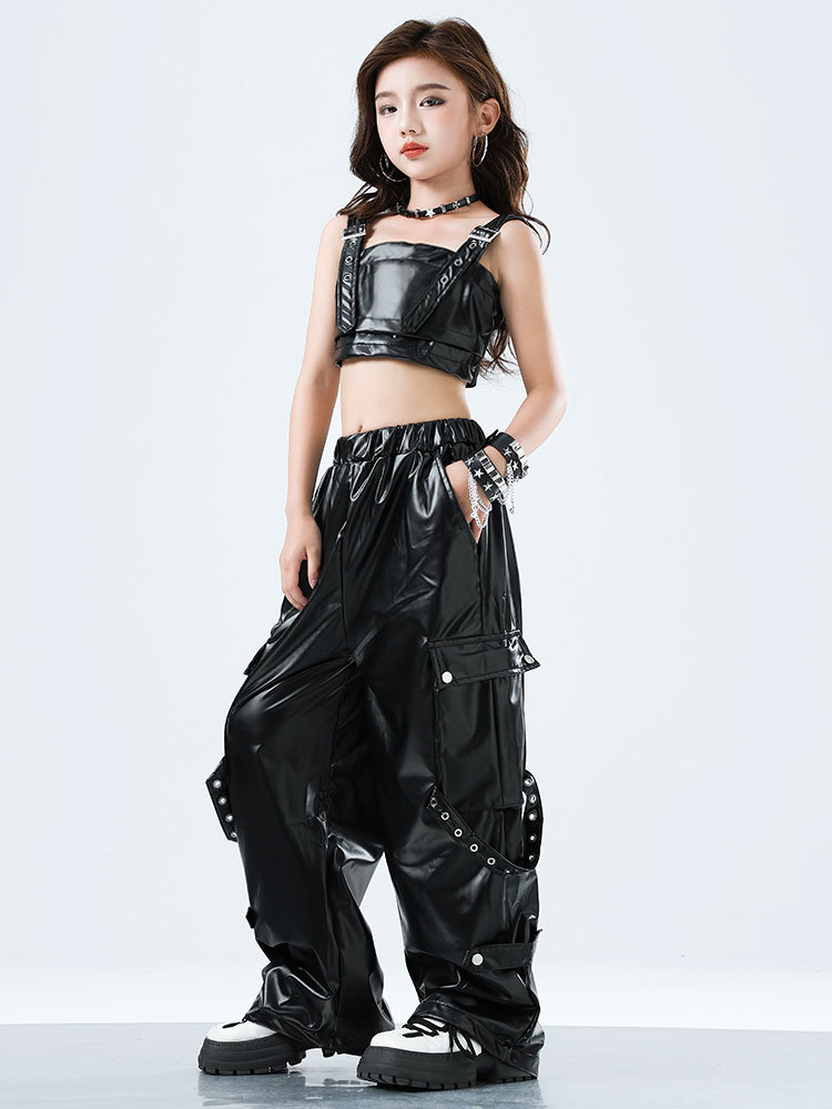 เด็กKpop Hip Hopเสื้อผ้าหนังFa - Suspender Tank Top บทวิจารณ์และราคา