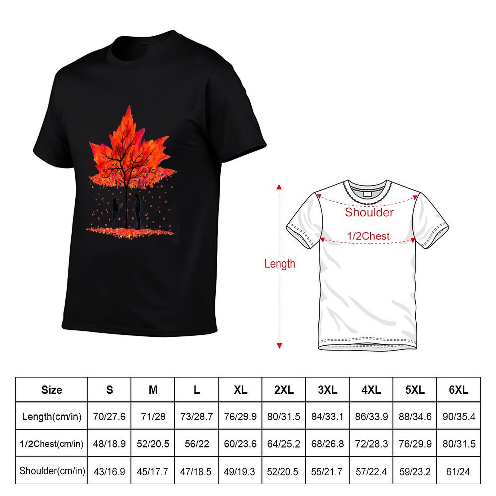 เสื้อยืด Love under the Maple  - Undershirt Crew Neck บทวิจารณ์และราคา