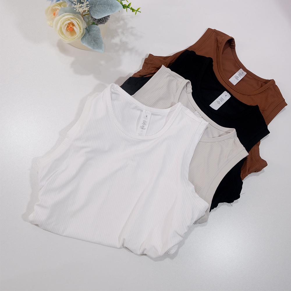 เสื้อกล้ามรัดรูปสำหรับโยคะฤดูร - Tank Top Ribbed บทวิจารณ์และราคา