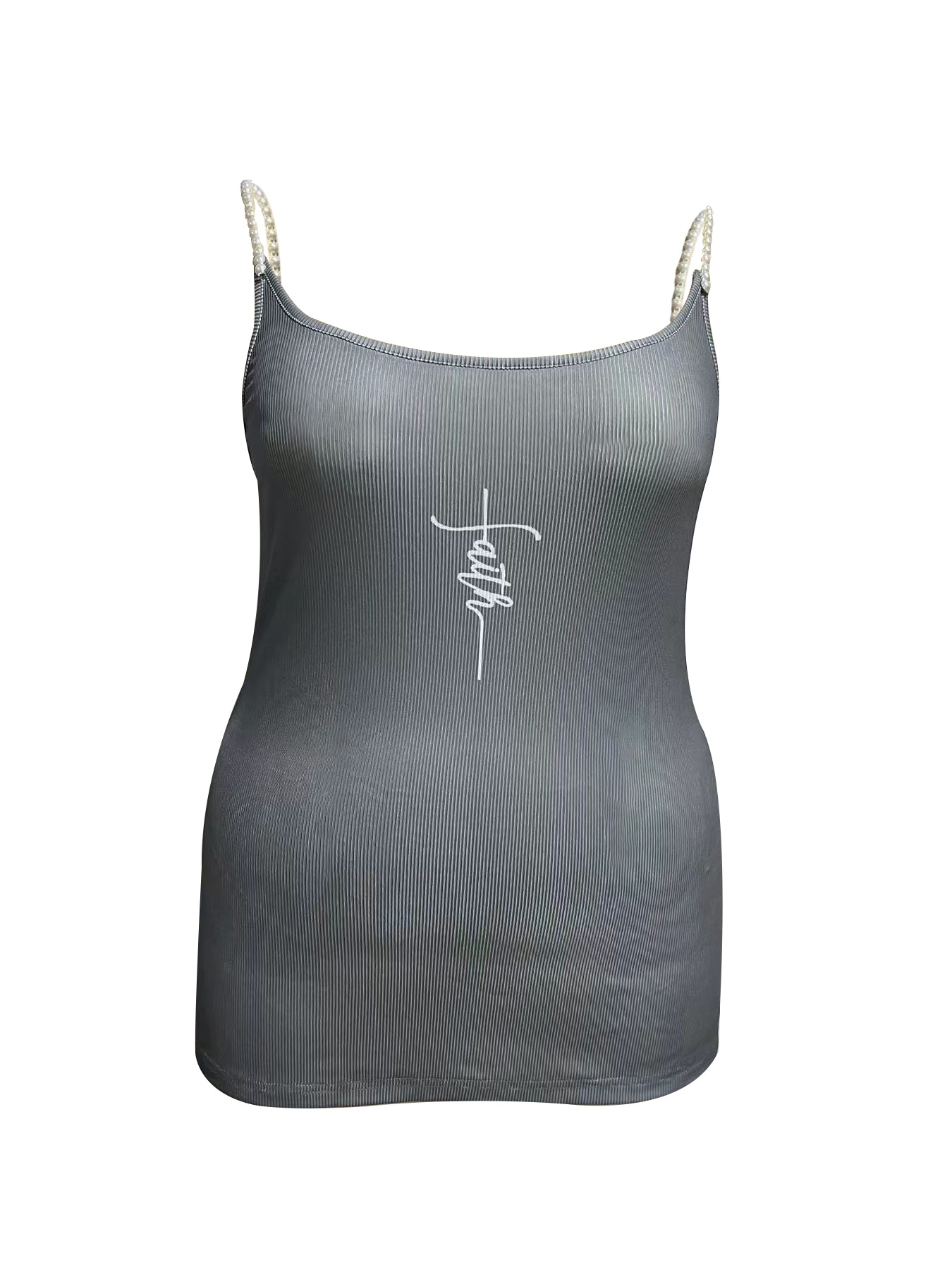 เสื้อครอปสายเดี่ยวคอเหลี่ยม ไซ - Tank Top Ribbed บทวิจารณ์และราคา